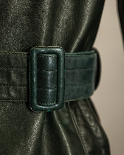 Vintage WW2 German Officers Leather Trench Coat