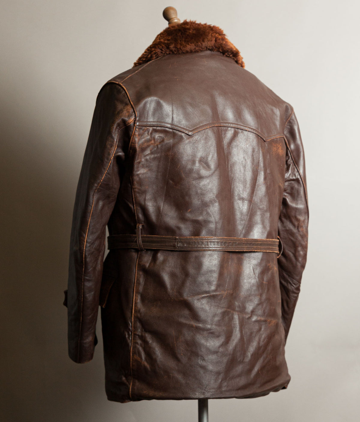 Vintage 1940s French ‘Canadienne’ Barnstormer Mackinaw Leather Coat