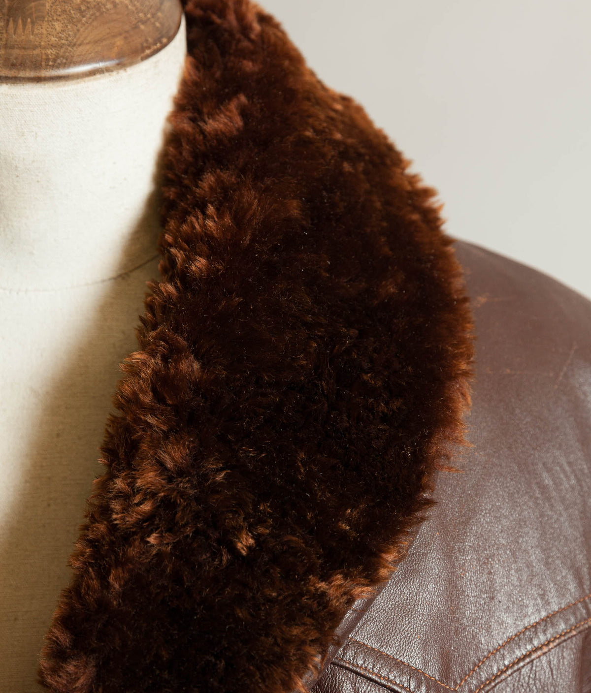Vintage 1940s French ‘Canadienne’ Barnstormer Mackinaw Leather Coat