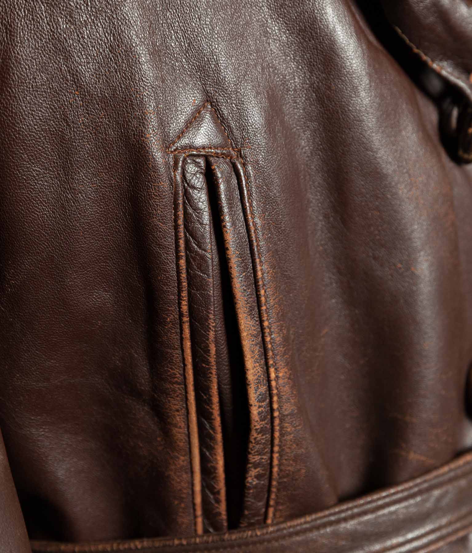 Vintage 1940s French ‘Canadienne’ Barnstormer Mackinaw Leather Coat