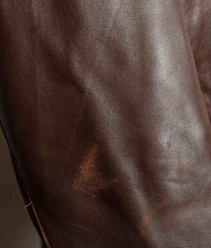 Vintage 1940s French ‘Canadienne’ Barnstormer Mackinaw Leather Coat