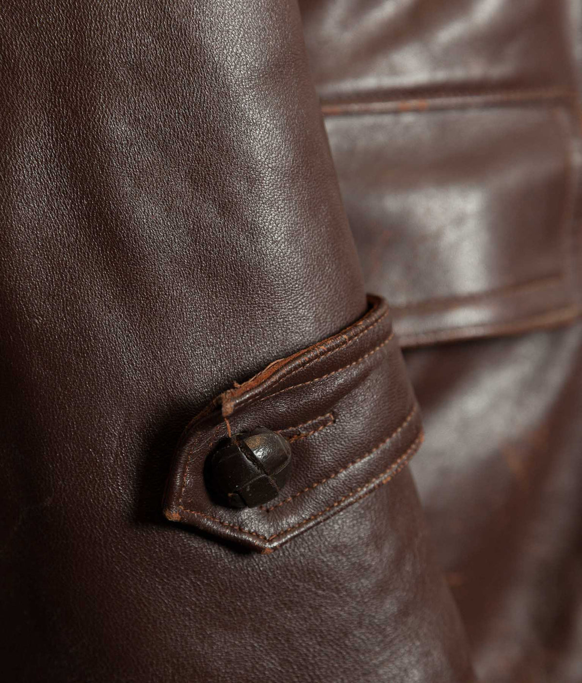 Vintage 1940s French ‘Canadienne’ Barnstormer Mackinaw Leather Coat