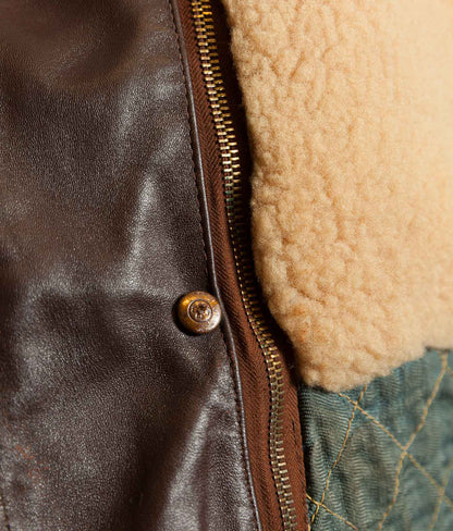 Vintage 1940s French ‘Canadienne’ Barnstormer Mackinaw Leather Coat