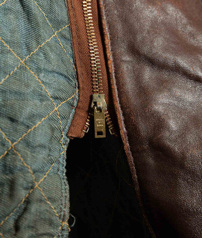 Vintage 1940s French ‘Canadienne’ Barnstormer Mackinaw Leather Coat