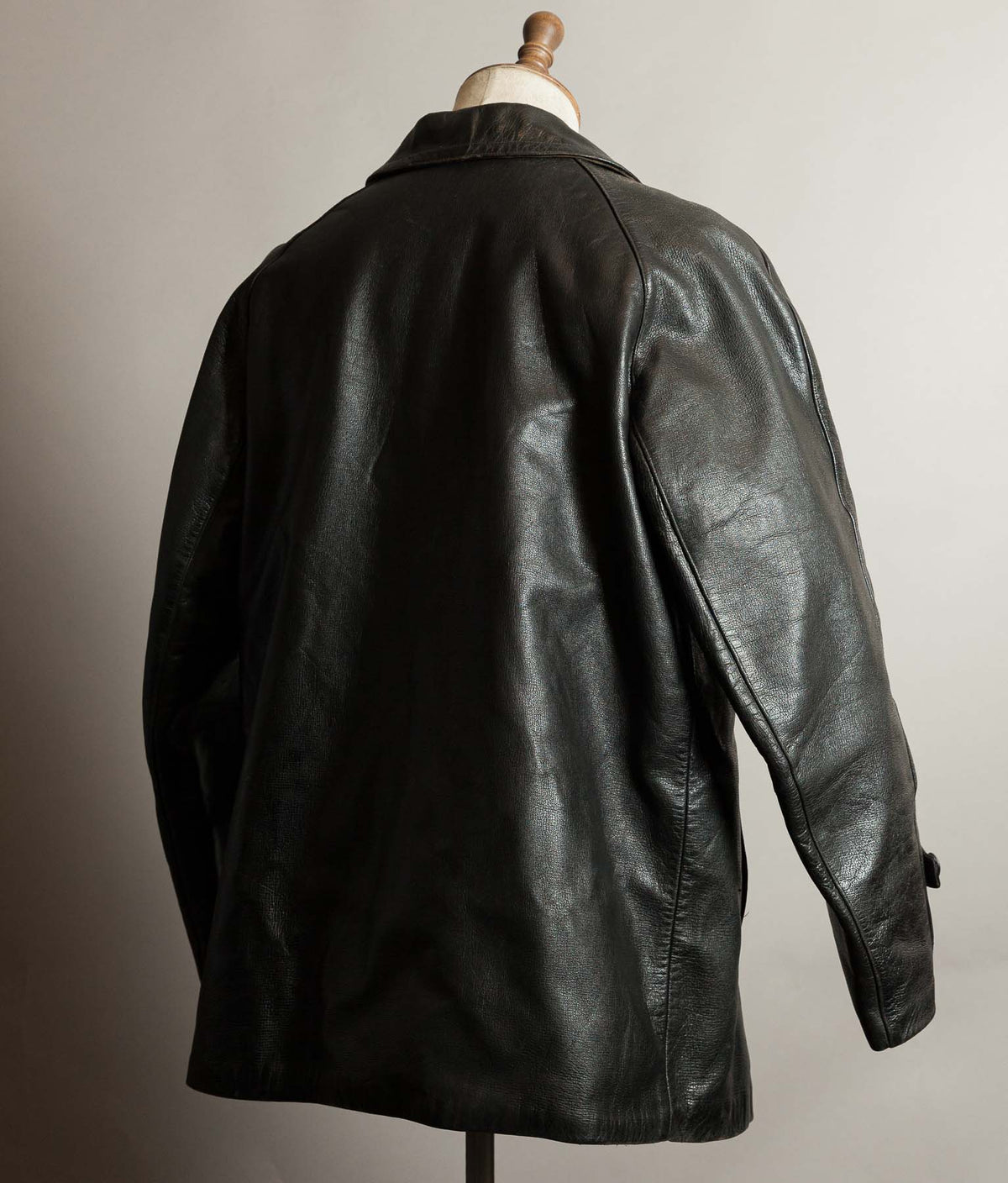 Vintage 1960s French Police Patrol Goatskin Leather Coat