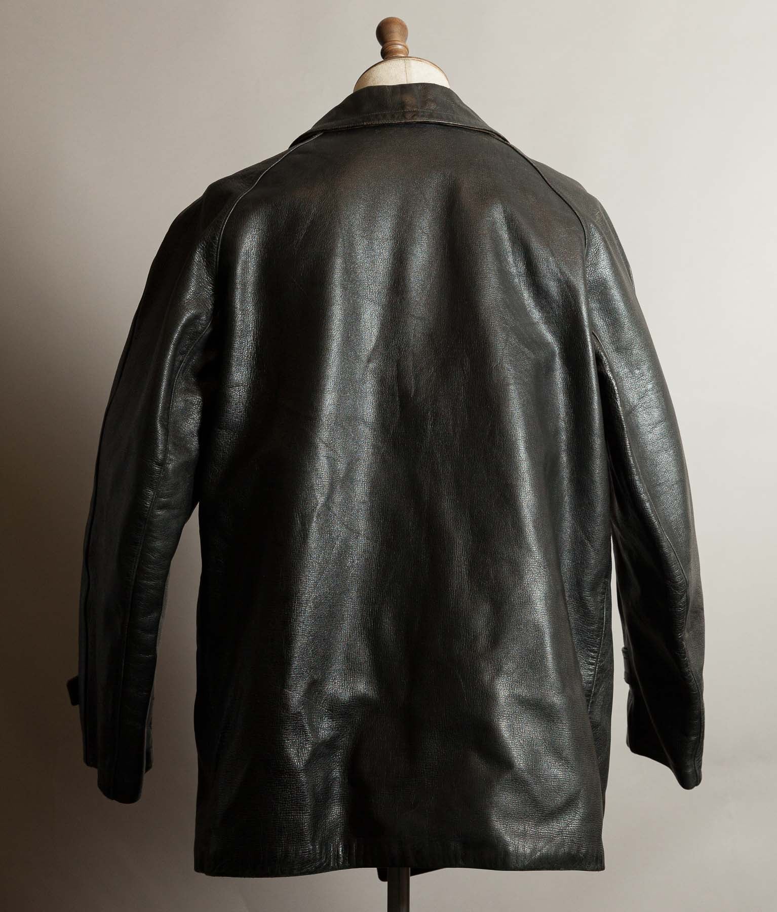 Vintage 1960s French Police Patrol Goatskin Leather Coat