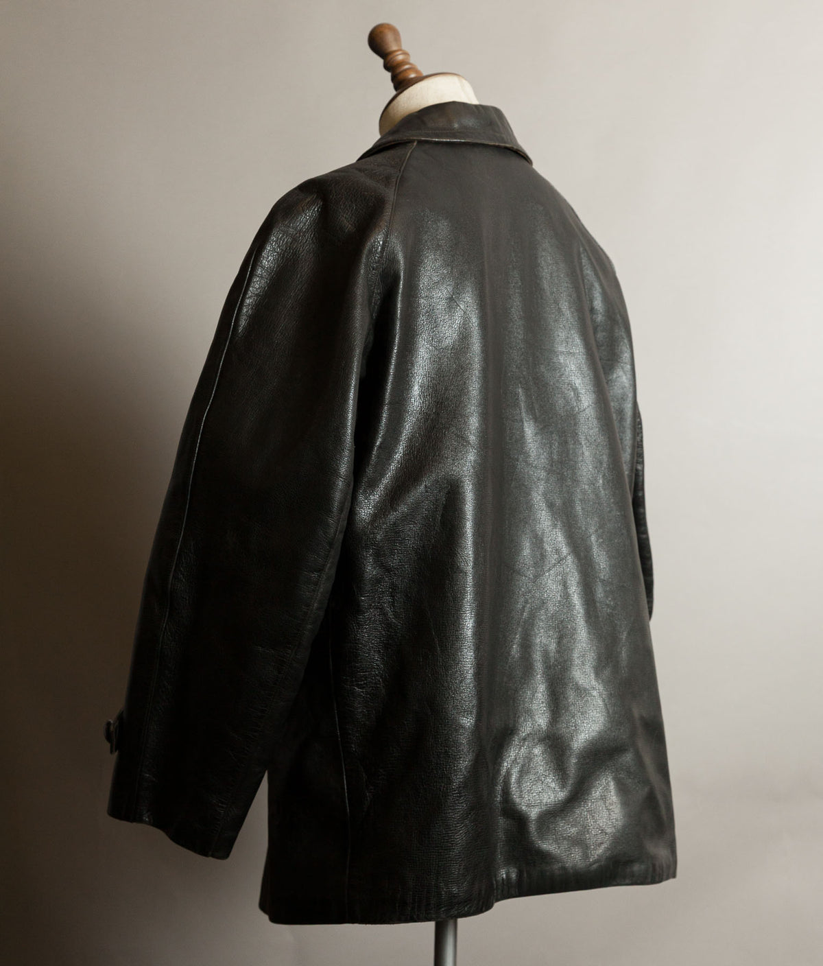 Vintage 1960s French Police Patrol Goatskin Leather Coat