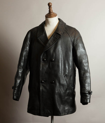 Vintage 1960s French Police Patrol Goatskin Leather Coat