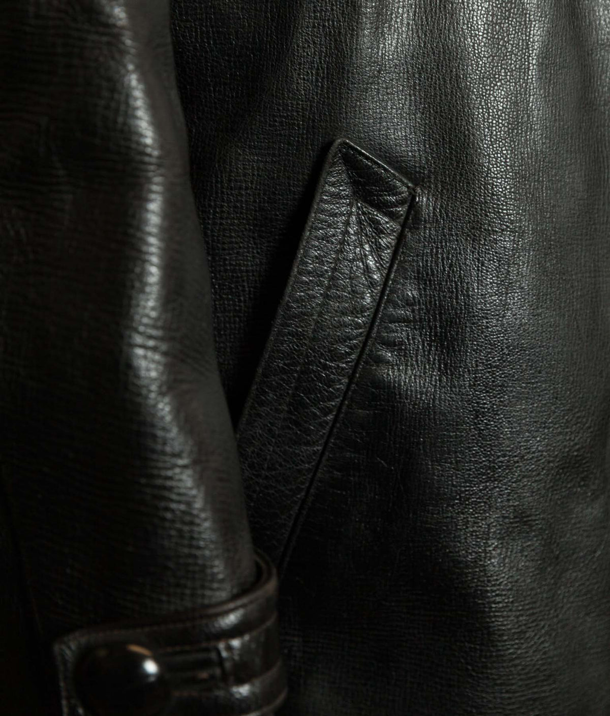 Vintage 1960s French Police Patrol Goatskin Leather Coat
