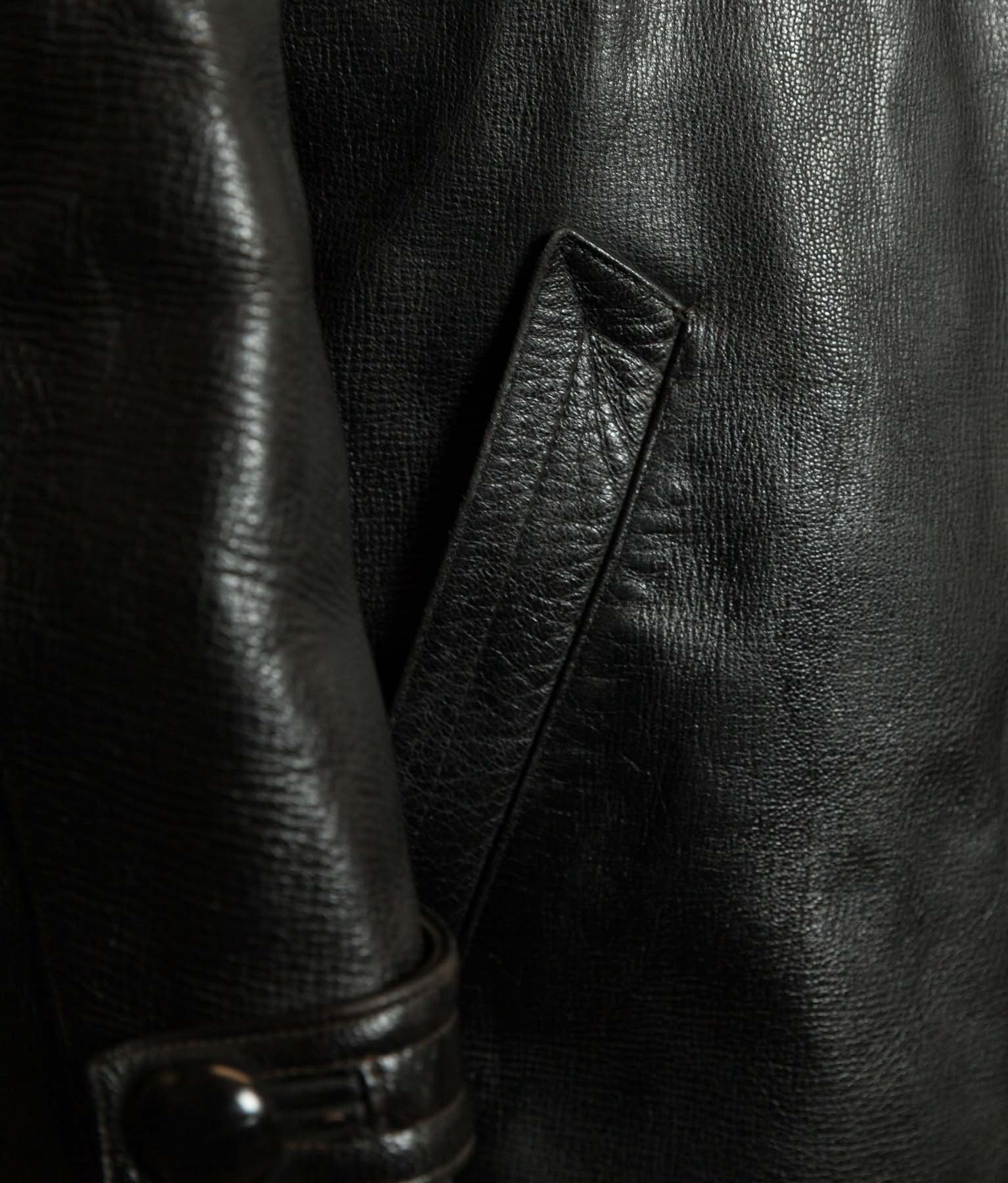 Vintage 1960s French Police Patrol Goatskin Leather Coat