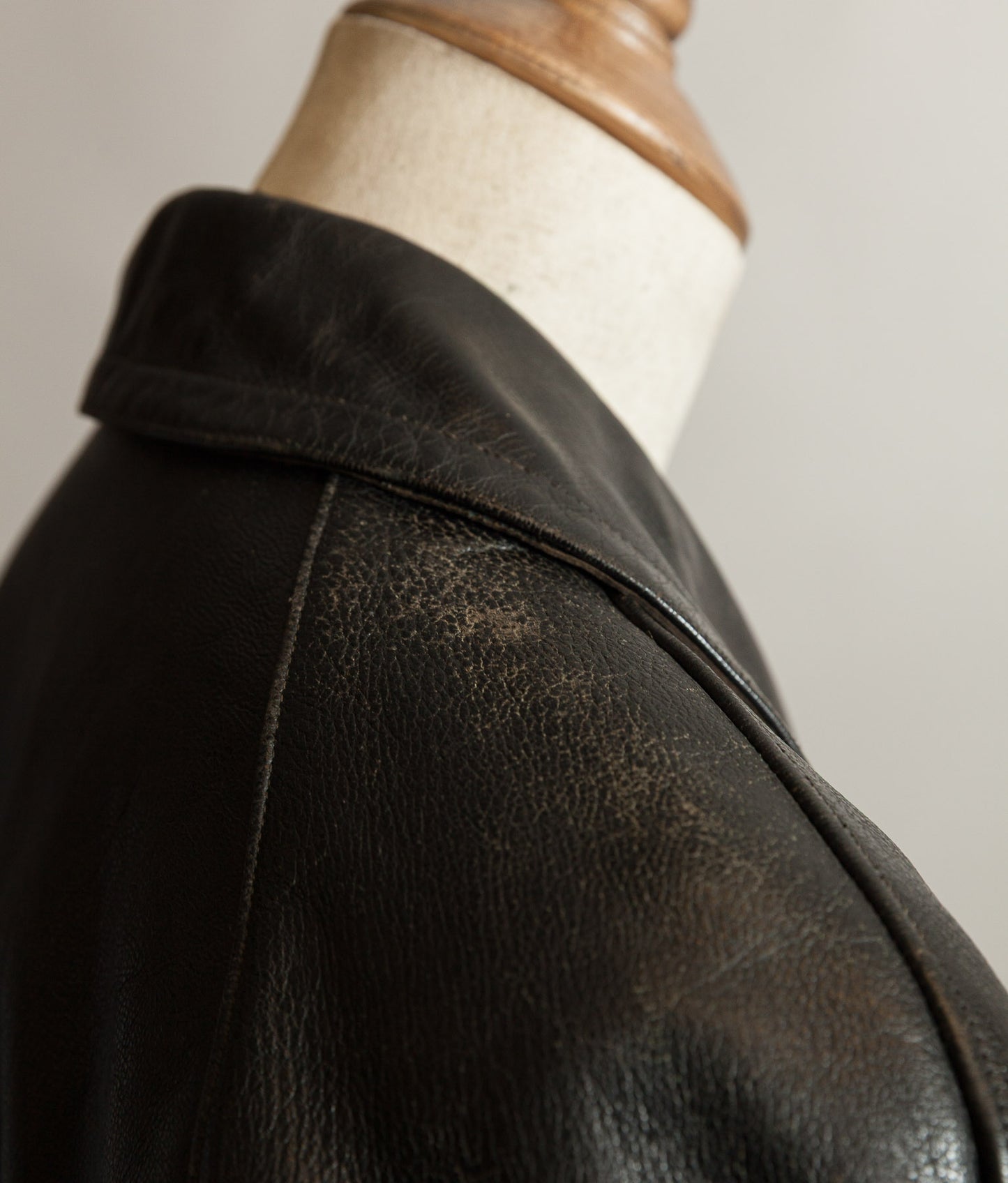 Vintage 1960s French Police Patrol Goatskin Leather Coat