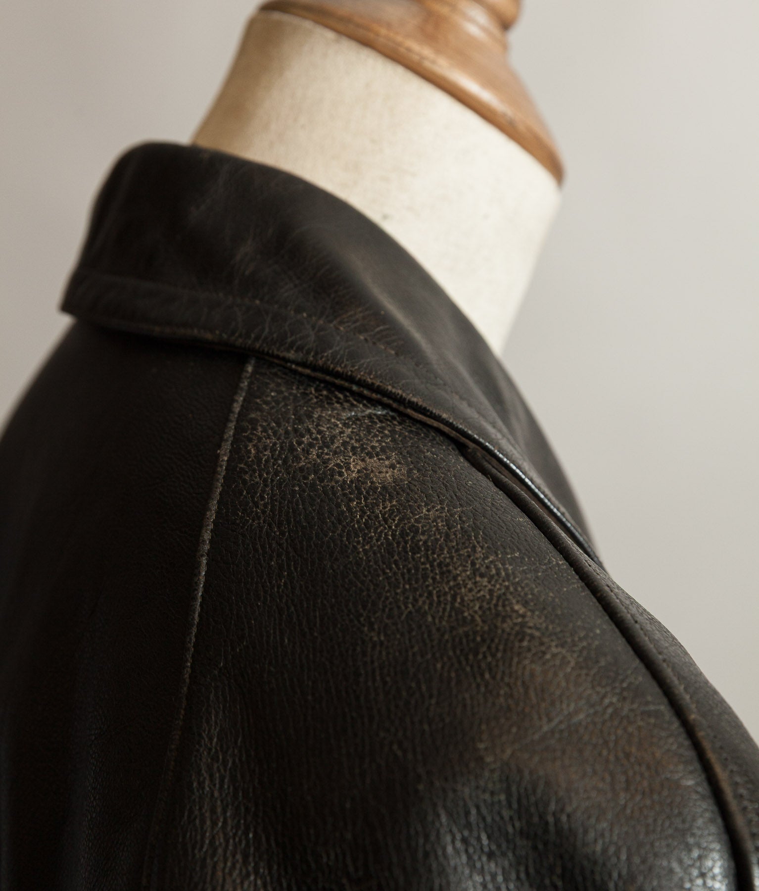 Vintage 1960s French Police Patrol Goatskin Leather Coat