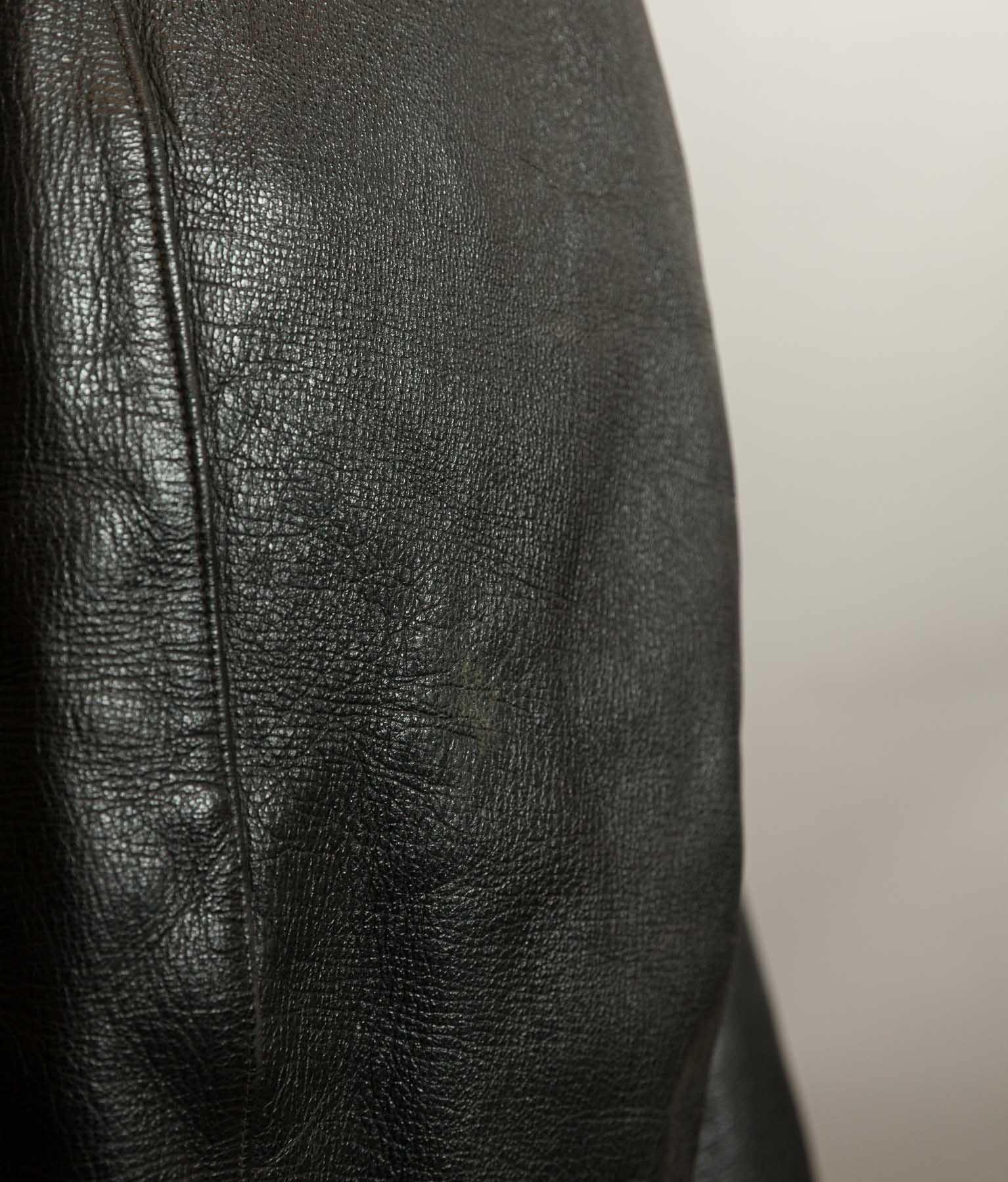 Vintage 1960s French Police Patrol Goatskin Leather Coat