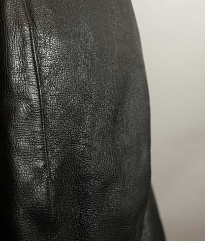 Vintage 1960s French Police Patrol Goatskin Leather Coat
