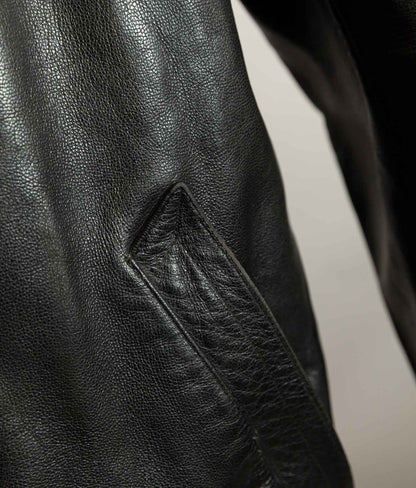 Vintage 1960s French Police Patrol Goatskin Leather Coat