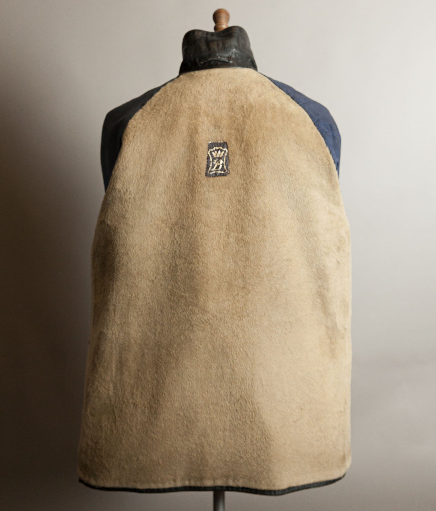 Vintage 1960s French Police Patrol Goatskin Leather Coat