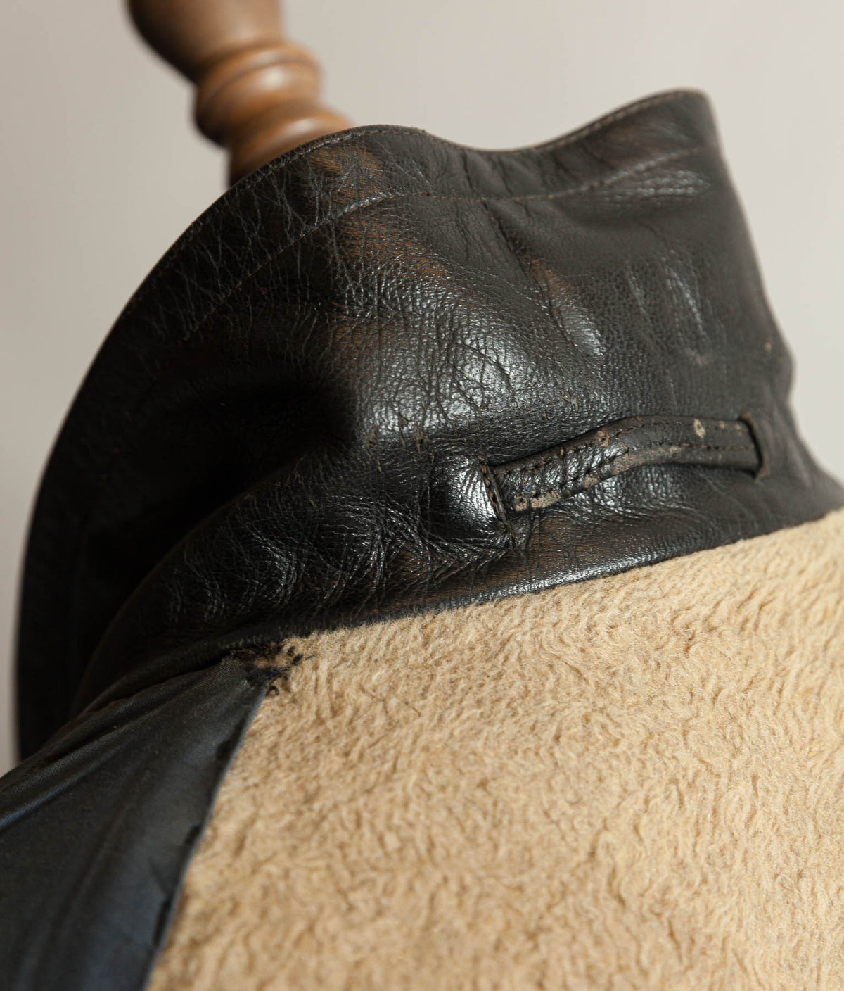 Vintage 1960s French Police Patrol Goatskin Leather Coat