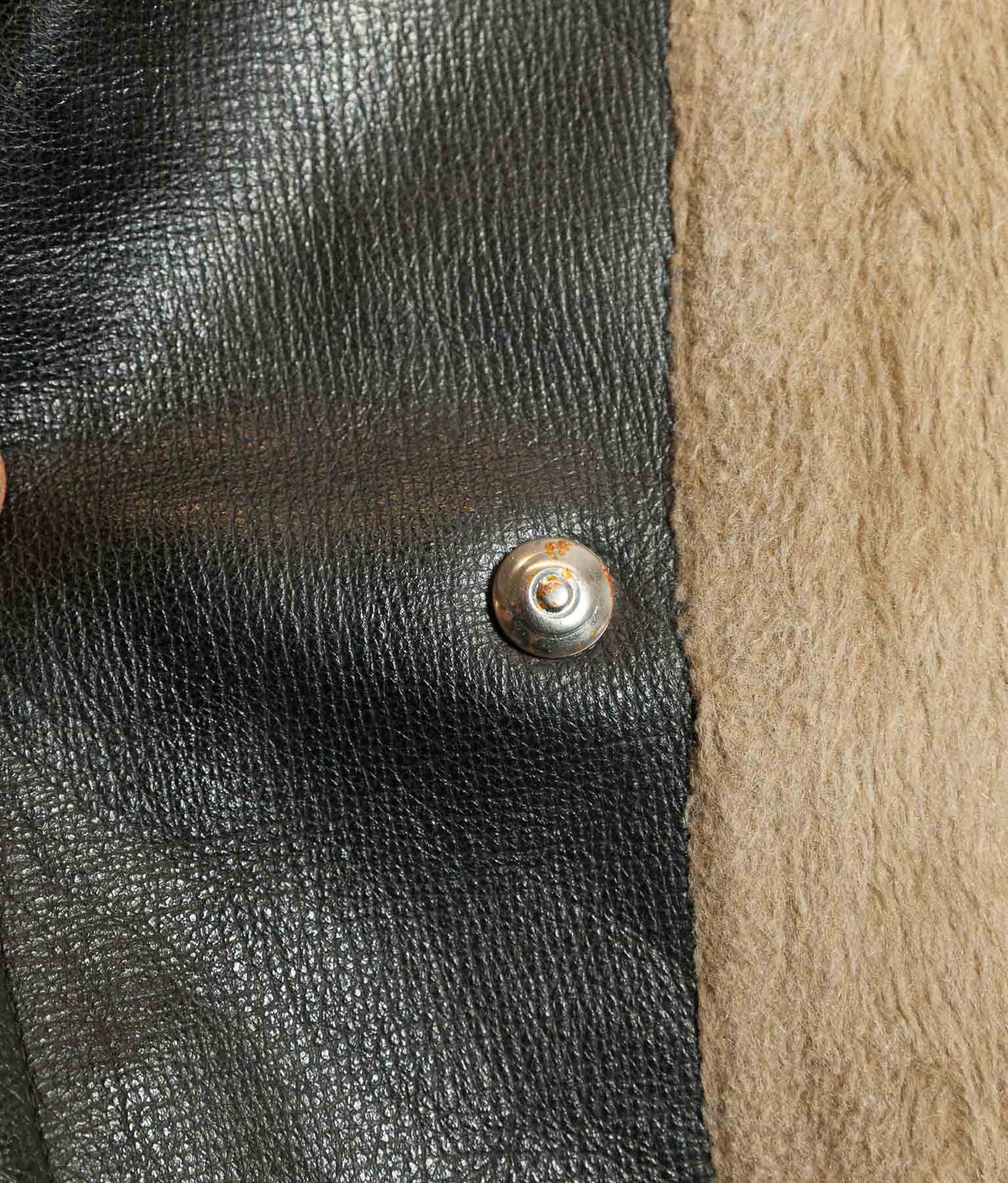 Vintage 1960s French Police Patrol Goatskin Leather Coat