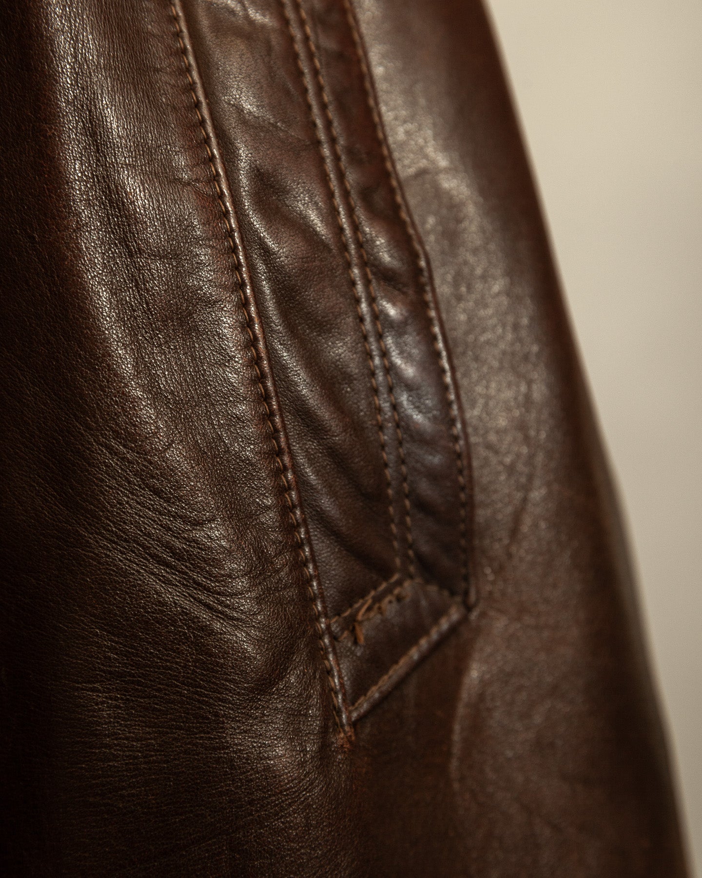 Vintage 1940s German Officer Horsehide Leather Trench Coat