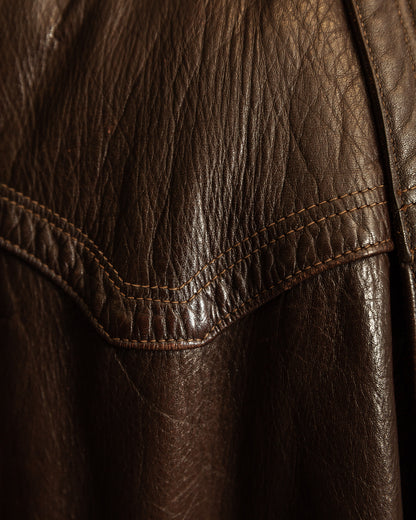 Vintage 1940s German Officer Horsehide Leather Trench Coat