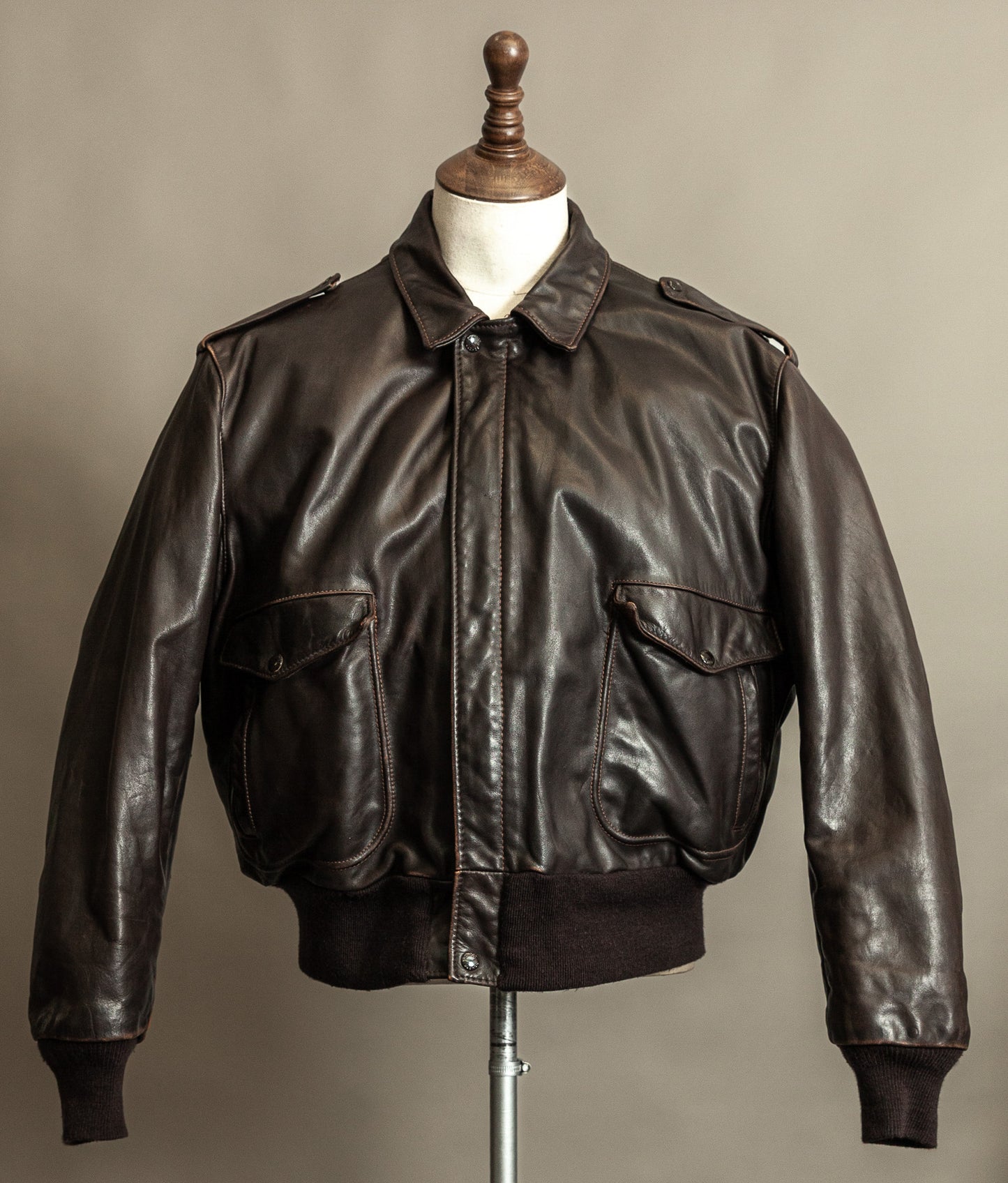 Vintage 1980s Schott A2 Naked Cowhide Leather Jacket 184SM