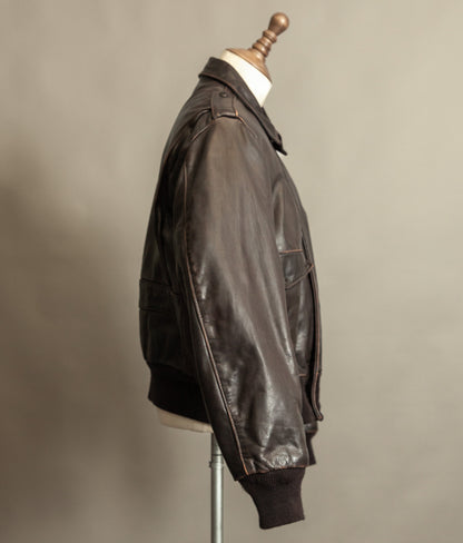 Vintage 1980s Schott A2 Naked Cowhide Leather Jacket 184SM