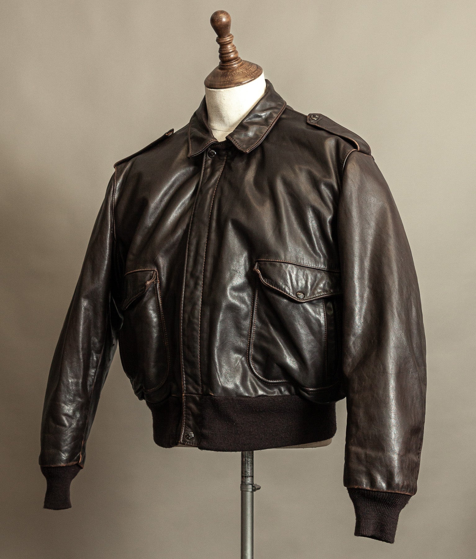 Vintage 1980s Schott A2 Naked Cowhide Leather Jacket 184SM