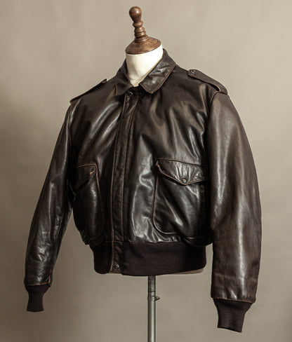 Vintage 1980s Schott A2 Naked Cowhide Leather Jacket 184SM
