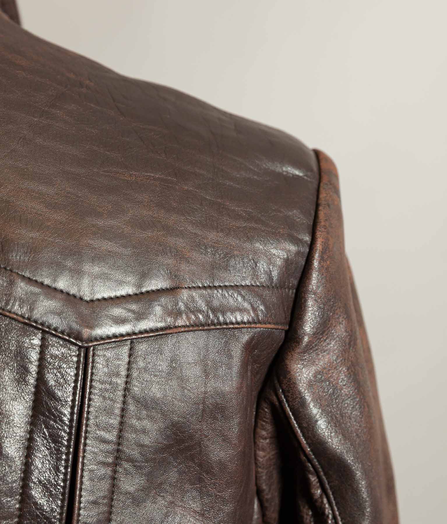 Vintage WWII 1940s German Officer Horsehide Leather Trench Coat