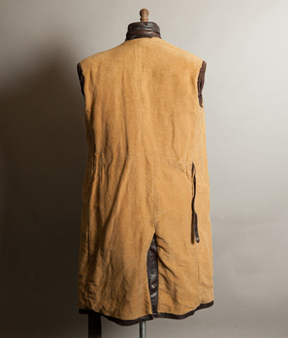 Vintage WWII 1940s German Officer Horsehide Leather Trench Coat