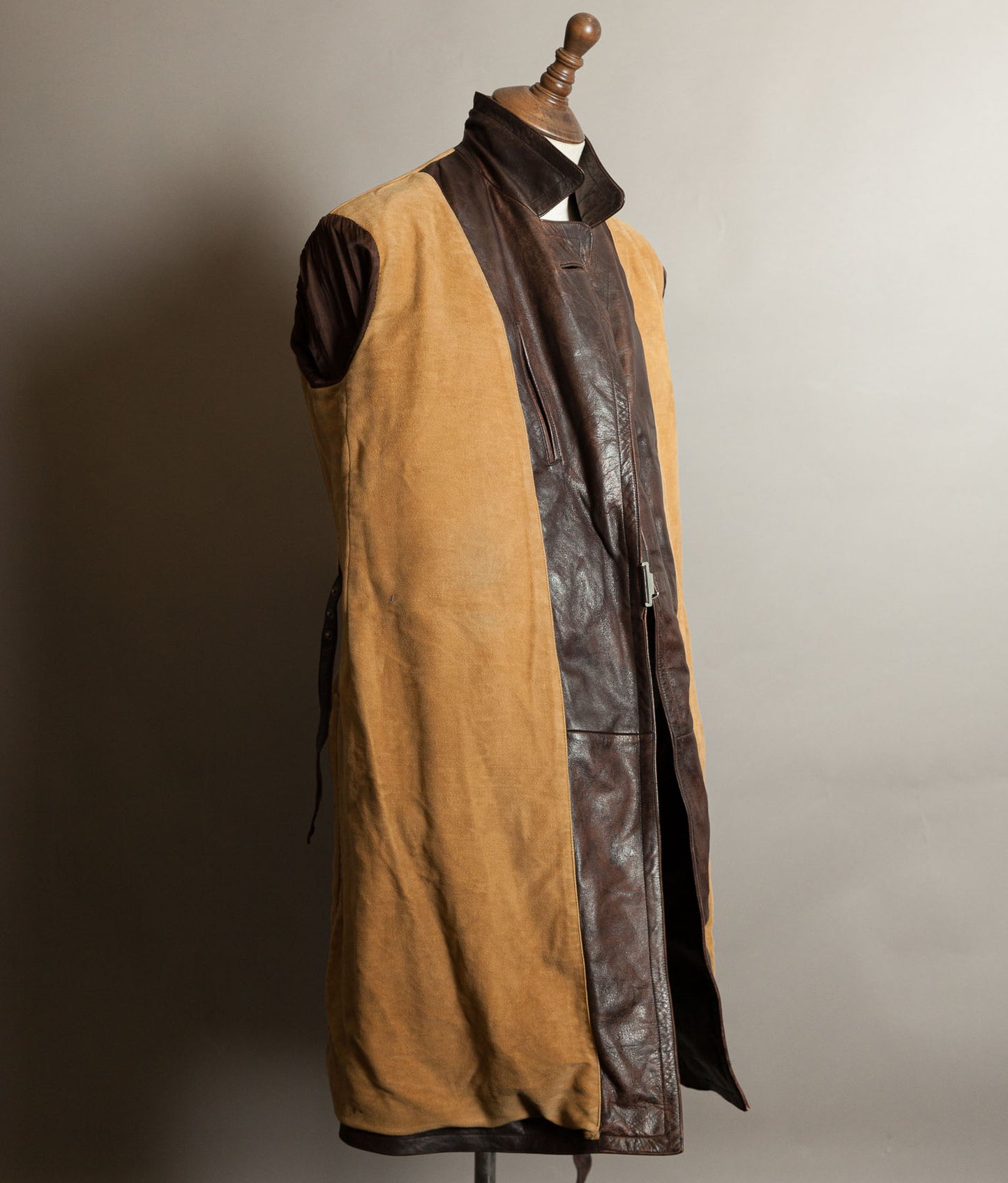 Vintage WWII 1940s German Officer Horsehide Leather Trench Coat