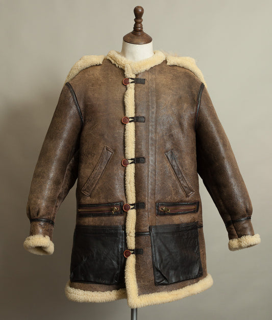 Vintage Avirex B7 Sheepskin Arctic Parka with Coyote Fur Hood