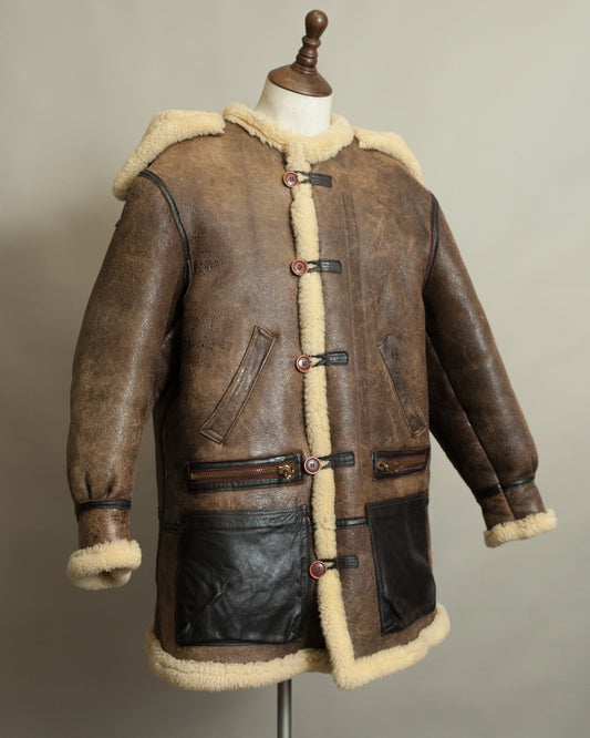 Vintage Avirex B7 Sheepskin Arctic Parka with Coyote Fur Hood