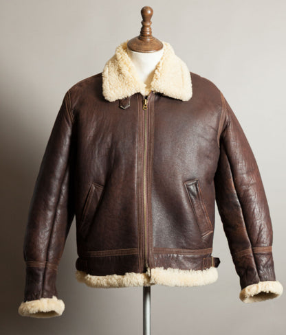 Vintage 1990s English B-3 Sheepskin Flying Jacket – Chestnut Brown