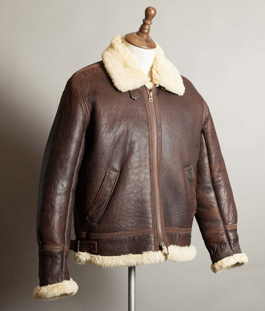Vintage 1990s English B-3 Sheepskin Flying Jacket – Chestnut Brown