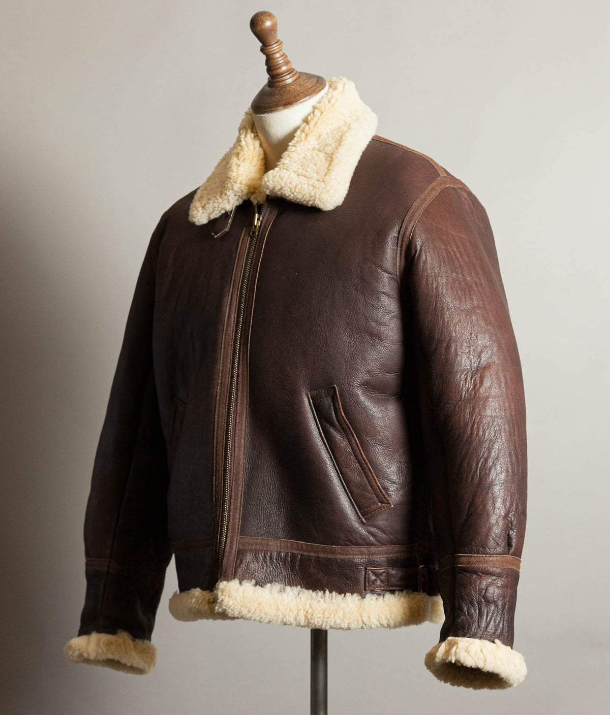 Vintage 1990s English B-3 Sheepskin Flying Jacket – Chestnut Brown