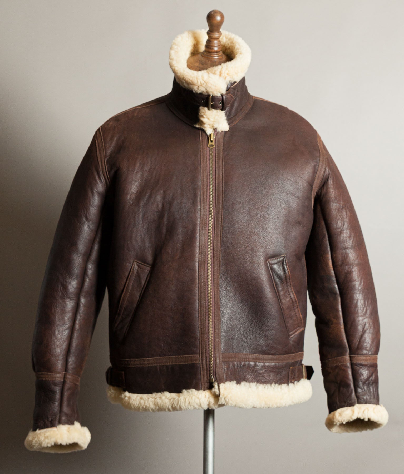 Vintage 1990s English B-3 Sheepskin Flying Jacket – Chestnut Brown