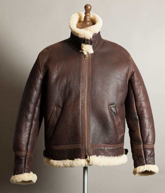 Vintage 1990s English B-3 Sheepskin Flying Jacket – Chestnut Brown