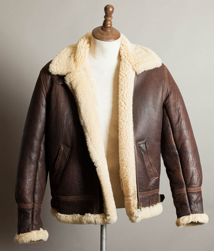 Vintage 1990s English B-3 Sheepskin Flying Jacket – Chestnut Brown