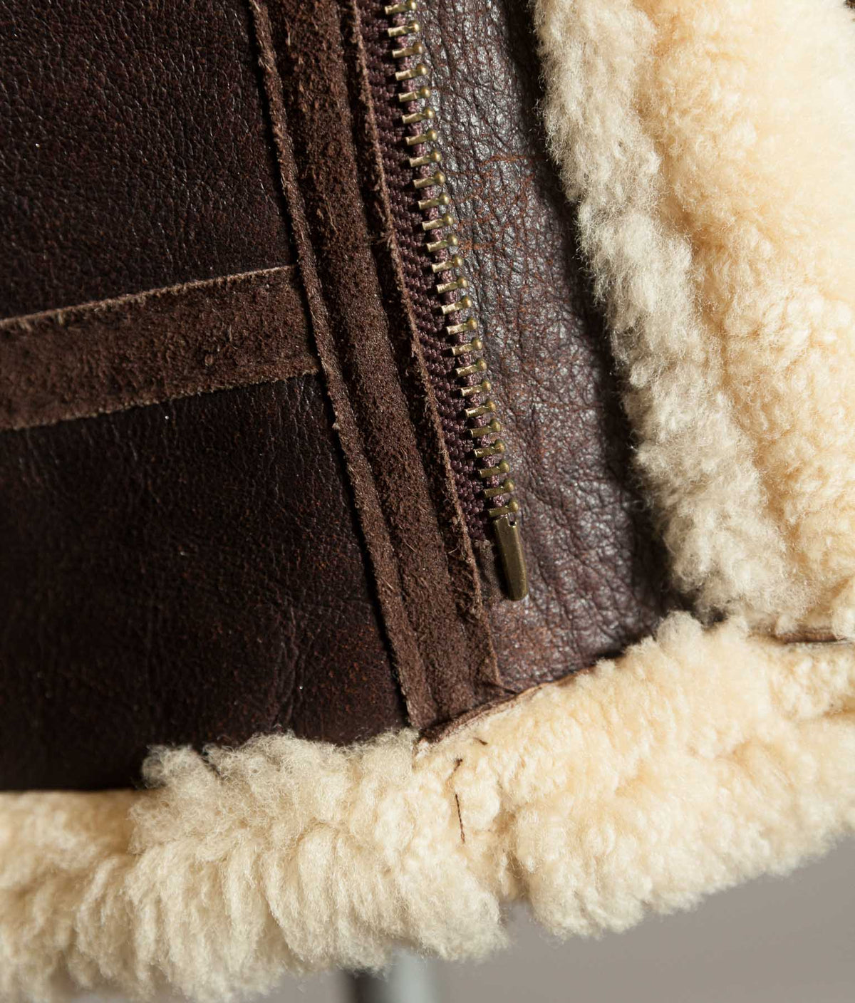Vintage 1990s English B-3 Sheepskin Flying Jacket – Chestnut Brown