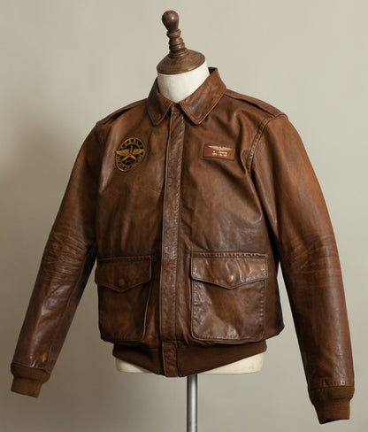 Vintage Ralph Lauren Farrington A2 Leather Flight Jacket – Limited Edition