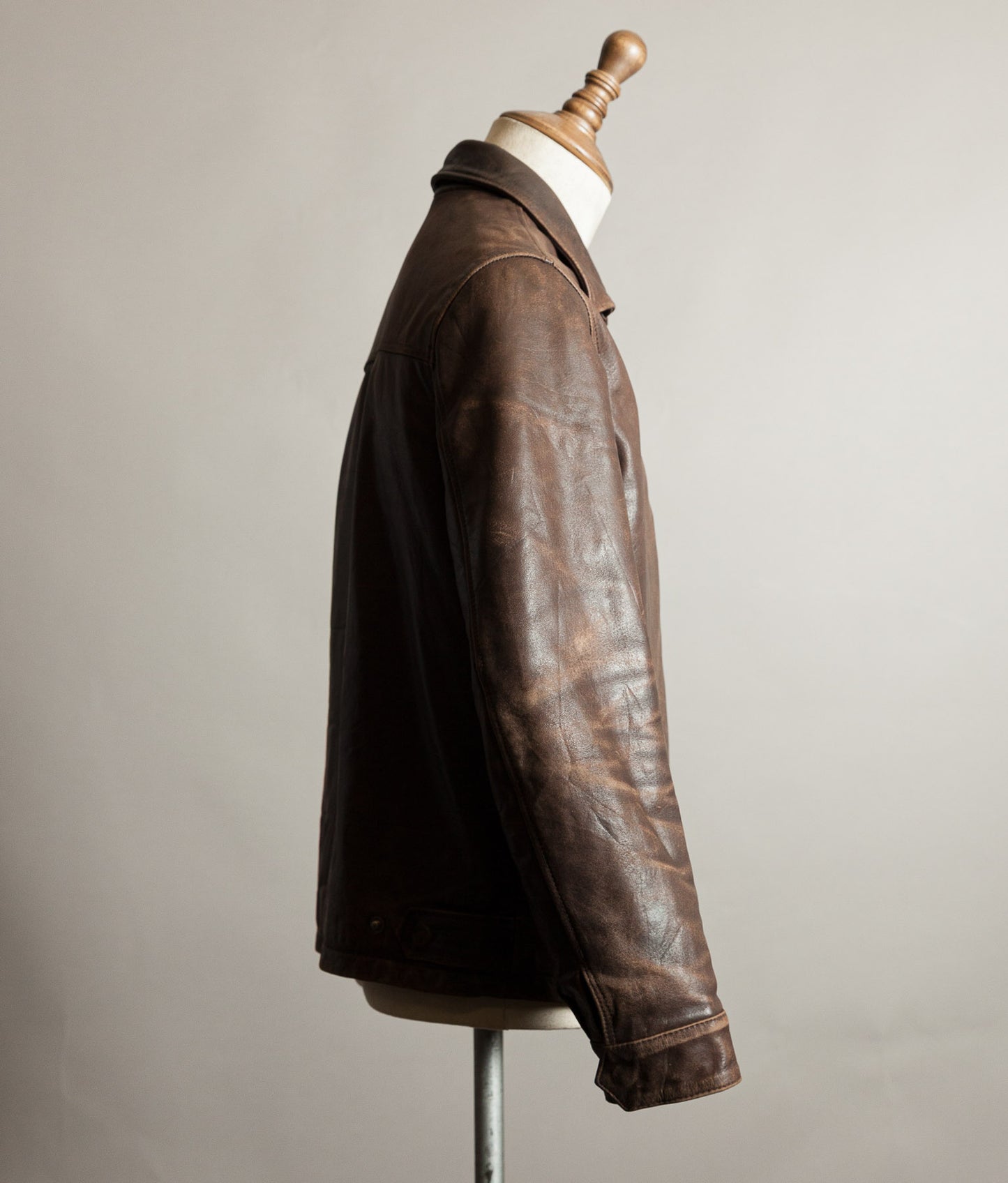 Vintage 1990s Chevignon Buffalo Leather Trucker Jacket