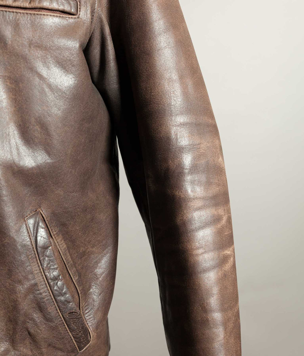 Vintage 1990s Chevignon Buffalo Leather Trucker Jacket