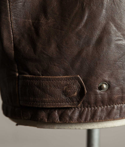 Vintage 1990s Chevignon Buffalo Leather Trucker Jacket