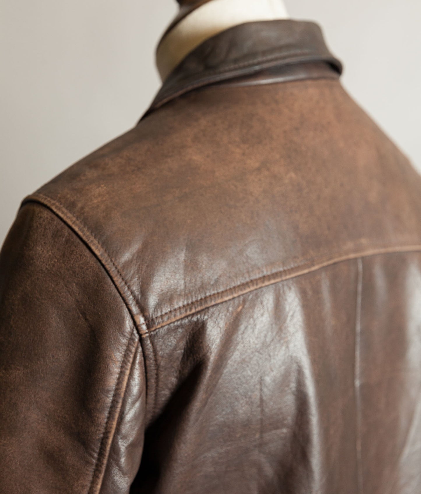 Vintage 1990s Chevignon Buffalo Leather Trucker Jacket