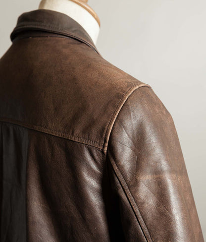 Vintage 1990s Chevignon Buffalo Leather Trucker Jacket