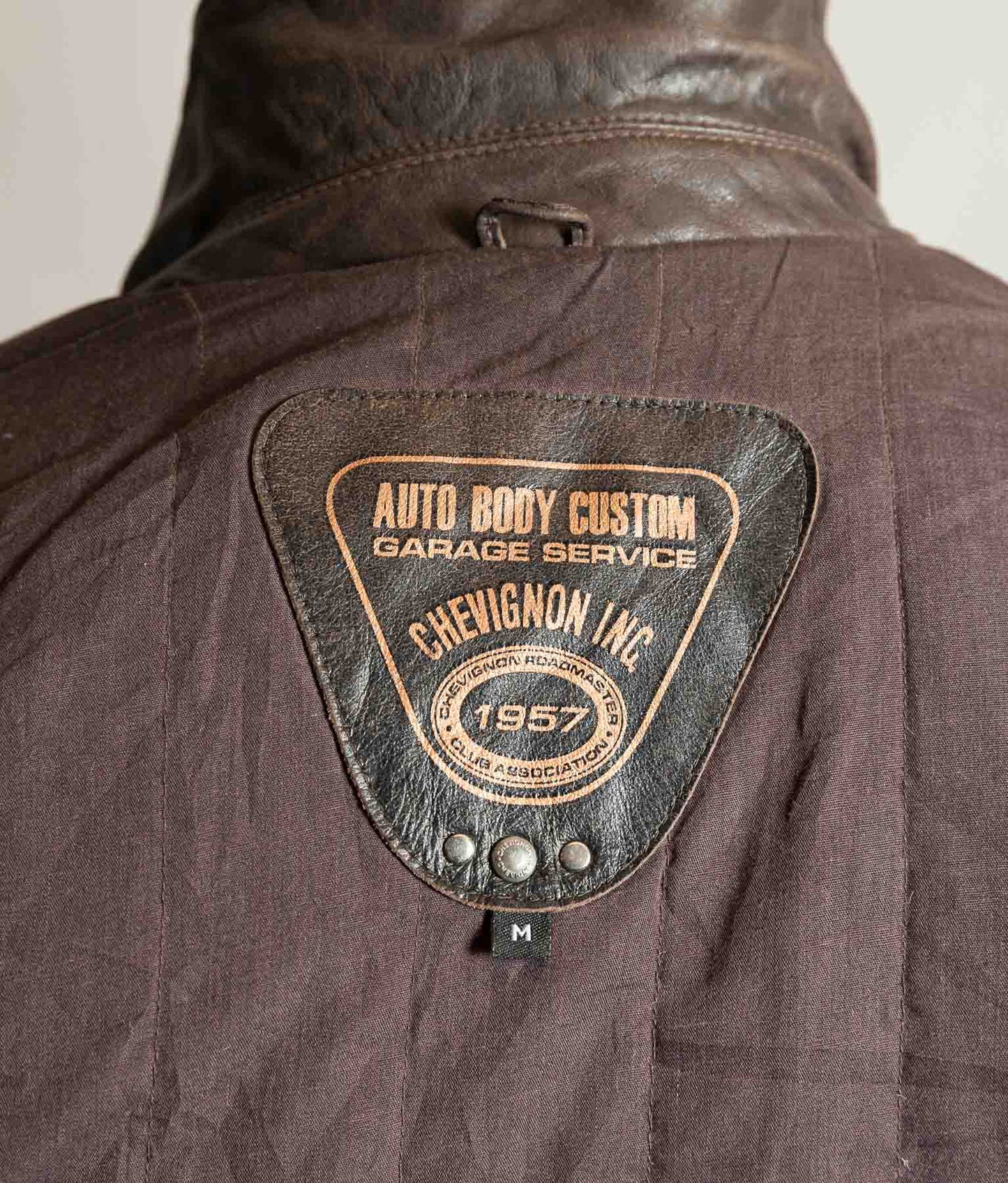 Vintage 1990s Chevignon Buffalo Leather Trucker Jacket