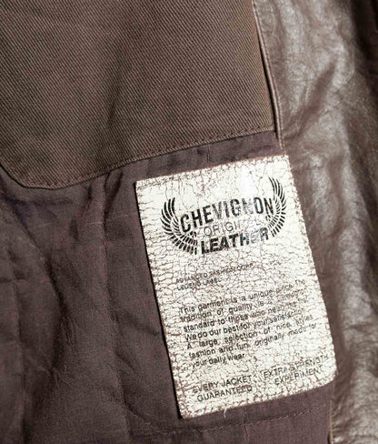 Vintage 1990s Chevignon Buffalo Leather Trucker Jacket