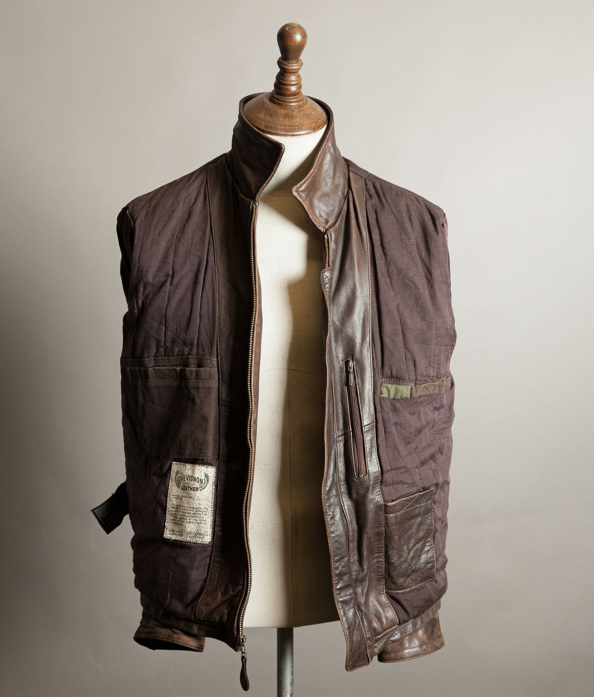 Vintage 1990s Chevignon Buffalo Leather Trucker Jacket