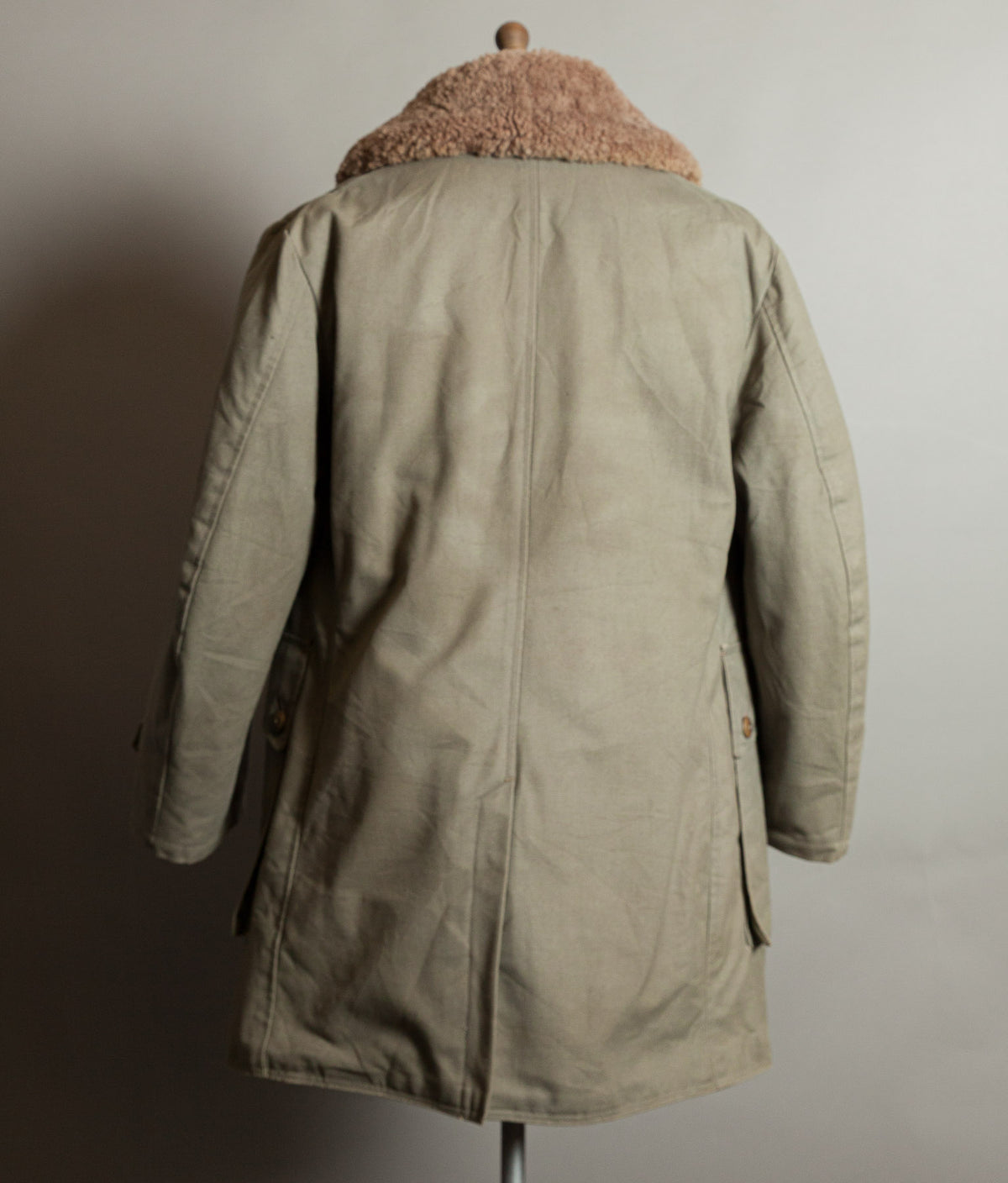 Vintage 1940s Swedish M1909 Livpäls Sheepskin Lined Parka Overcoat